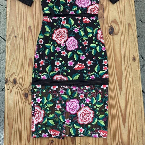 Vone Embroidered Sheath Midi Dress - Picture 4 of 9